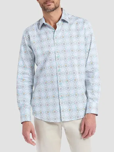 Robert Graham Men's Runnymede Geometric Stretch-Cotton Shirt | Thumbnail 3 Robert Graham Men's Runnymede Geometric Stretch-Cotton Shirt | Thumbnail 3