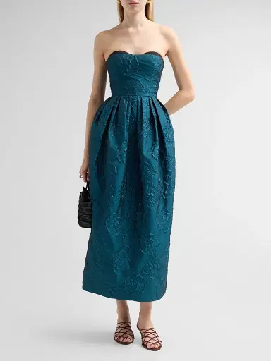 Ulla Johnson Women's Katerina Pleated Cloqué Strapless Cocktail Dress | Thumbnail 2 Ulla Johnson Women's Katerina Pleated Cloqué Strapless Cocktail Dress | Thumbnail 2