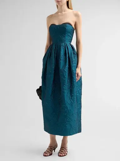 Ulla Johnson Women's Katerina Pleated Cloqué Strapless Cocktail Dress | Thumbnail 4 Ulla Johnson Women's Katerina Pleated Cloqué Strapless Cocktail Dress | Thumbnail 4