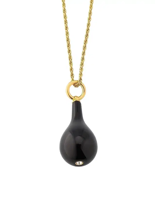 Women's Medium 24K-Gold-Plated, Onyx & Swarovski Crystal Drop Necklace Women's Medium 24K-Gold-Plated, Onyx & Swarovski Crystal Drop Necklace