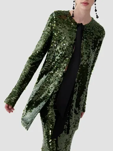 Carolina Herrera Women's Sequined Tieneck Longline Cardigan | Thumbnail 5 Carolina Herrera Women's Sequined Tieneck Longline Cardigan | Thumbnail 5