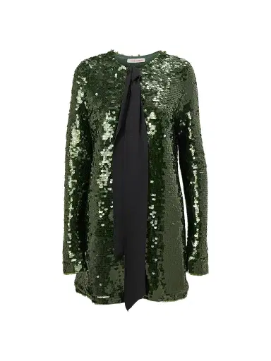 Carolina Herrera Women's Sequined Tieneck Longline Cardigan | Thumbnail 1 Carolina Herrera Women's Sequined Tieneck Longline Cardigan | Thumbnail 1