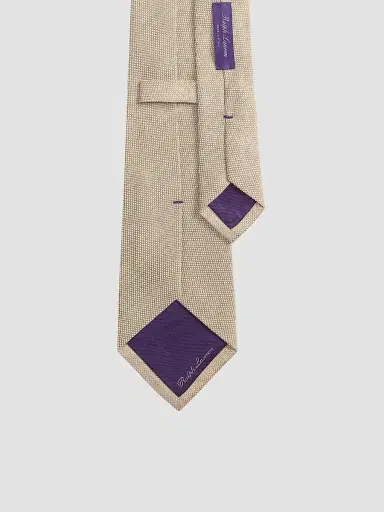 Ralph Lauren Purple Label Men's Woven Silk-Linen Tie | Thumbnail 4 Ralph Lauren Purple Label Men's Woven Silk-Linen Tie | Thumbnail 4