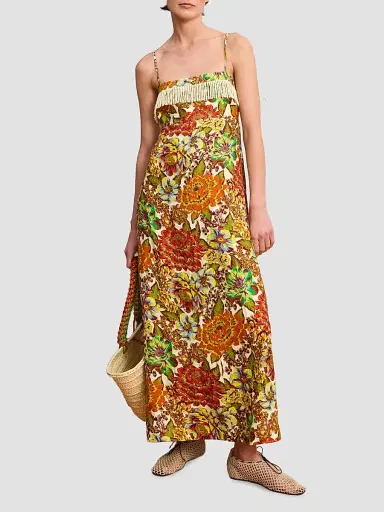ALÉMAIS Women's Lana Floral Linen Maxi Dress | Thumbnail 2 ALÉMAIS Women's Lana Floral Linen Maxi Dress | Thumbnail 2