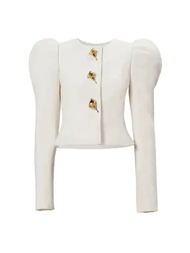 Carolina Herrera Women's Stretch-Wool Puff-Sleeve Jacket | Thumbnail 1 Carolina Herrera Women's Stretch-Wool Puff-Sleeve Jacket | Thumbnail 1