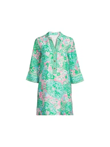 Lilly Pulitzer Women's Daphnie Plumes in Bloom Tunic Dress | Thumbnail 1 Lilly Pulitzer Women's Daphnie Plumes in Bloom Tunic Dress | Thumbnail 1