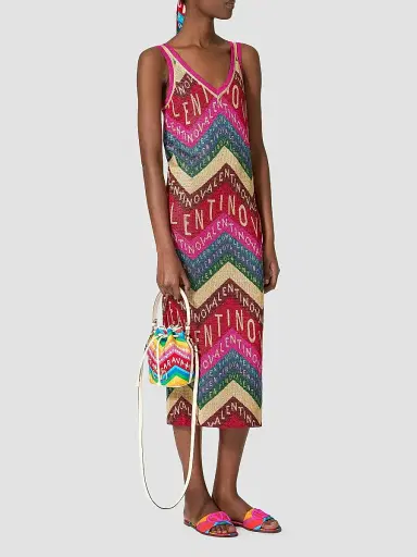 Valentino Women's Chevron Lurex Dress | Thumbnail 2 Valentino Women's Chevron Lurex Dress | Thumbnail 2