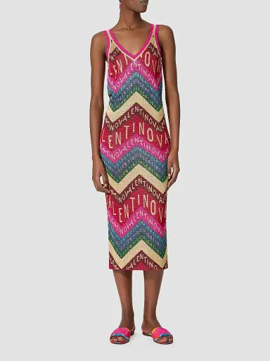 Valentino Women's Chevron Lurex Dress | Thumbnail 3 Valentino Women's Chevron Lurex Dress | Thumbnail 3
