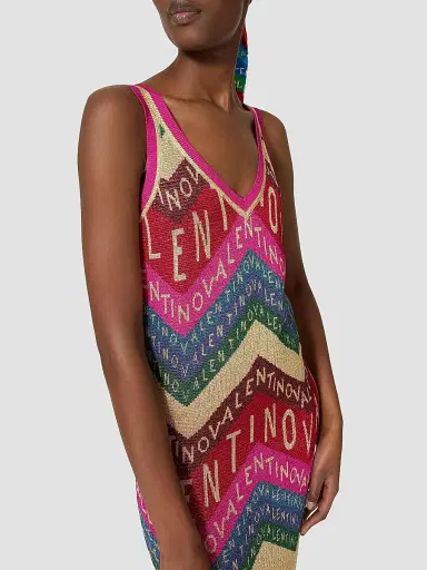 Valentino Women's Chevron Lurex Dress | Thumbnail 5 Valentino Women's Chevron Lurex Dress | Thumbnail 5