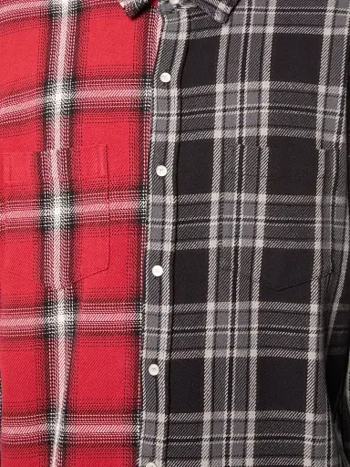 Purple Brand Men's Spliced Two-Tone Flannel Shirt | Thumbnail 3 Purple Brand Men's Spliced Two-Tone Flannel Shirt | Thumbnail 3