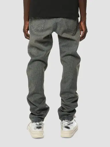 Purple Brand Men's Dirty Wash Cosmos Rhinestone Stacked Jeans | Thumbnail 2 Purple Brand Men's Dirty Wash Cosmos Rhinestone Stacked Jeans | Thumbnail 2
