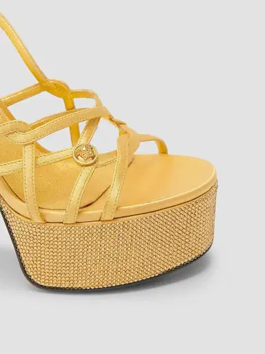 Versace Women's 140MM Embellished Block-Heel Sandals | Thumbnail 4 Versace Women's 140MM Embellished Block-Heel Sandals | Thumbnail 4