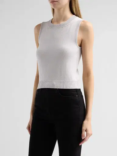 Oscar de la Renta Women's Cropped Wool Twinset Tank | Thumbnail 4 Oscar de la Renta Women's Cropped Wool Twinset Tank | Thumbnail 4