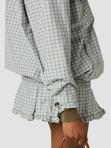 Miu Miu Women's Checked Technical Fabric Blouson Jacket | Thumbnail 6 Miu Miu Women's Checked Technical Fabric Blouson Jacket | Thumbnail 6