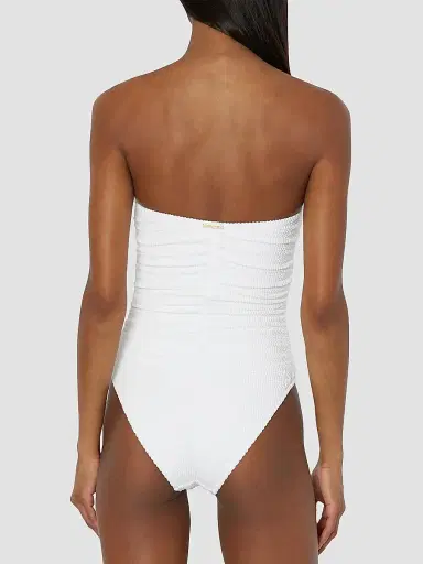 Milly Women's Textured Ruched Strapless One-Piece Swimsuit | Thumbnail 5 Milly Women's Textured Ruched Strapless One-Piece Swimsuit | Thumbnail 5