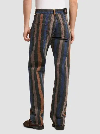 Versace Men's Striped Cotton Straight-Leg Jeans | Thumbnail 5 Versace Men's Striped Cotton Straight-Leg Jeans | Thumbnail 5