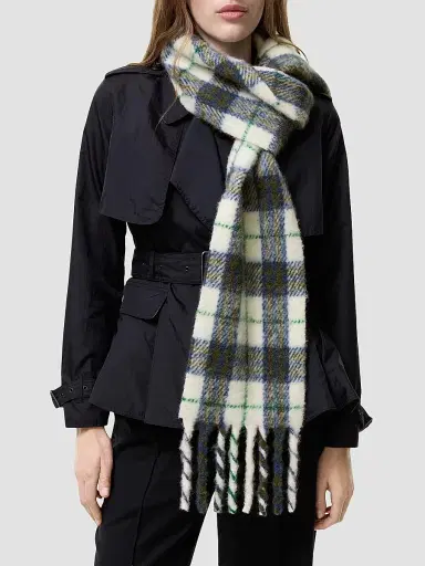 Burberry Men's Check Narrow Alpaca-Wool Scarf | Thumbnail 2 Burberry Men's Check Narrow Alpaca-Wool Scarf | Thumbnail 2