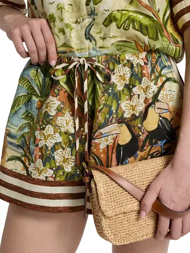 ALÉMAIS Women's Toucan Tango Tropical Print Linen Shorts | Thumbnail 6 ALÉMAIS Women's Toucan Tango Tropical Print Linen Shorts | Thumbnail 6