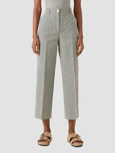 Akris punto Women's Chiara Seersucker Crop Pants | Thumbnail 3 Akris punto Women's Chiara Seersucker Crop Pants | Thumbnail 3