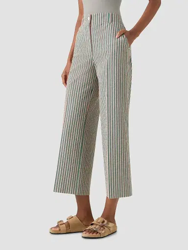 Akris punto Women's Chiara Seersucker Crop Pants | Thumbnail 5 Akris punto Women's Chiara Seersucker Crop Pants | Thumbnail 5
