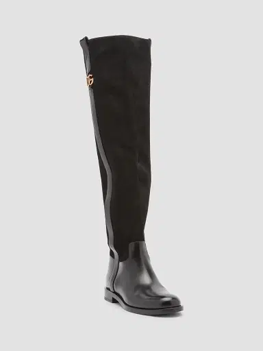 Dolce & Gabbana Women's Equestrian Suede & Leather Boots | Thumbnail 2 Dolce & Gabbana Women's Equestrian Suede & Leather Boots | Thumbnail 2