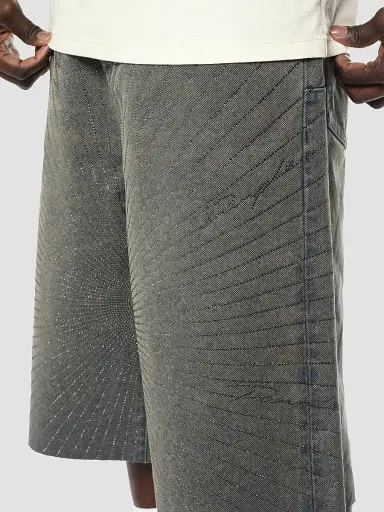 Purple Brand Men's Radial Hotfix Cotton Shorts | Thumbnail 4 Purple Brand Men's Radial Hotfix Cotton Shorts | Thumbnail 4