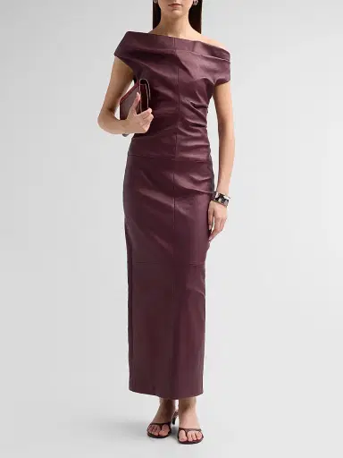 Simkhai Women's Vessia Leather Midi Dress | Thumbnail 2 Simkhai Women's Vessia Leather Midi Dress | Thumbnail 2