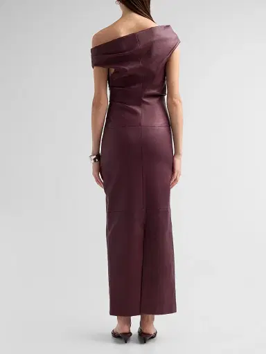 Simkhai Women's Vessia Leather Midi Dress | Thumbnail 3 Simkhai Women's Vessia Leather Midi Dress | Thumbnail 3