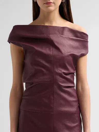 Simkhai Women's Vessia Leather Midi Dress | Thumbnail 5 Simkhai Women's Vessia Leather Midi Dress | Thumbnail 5