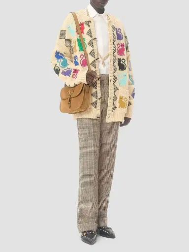 Valentino Men's Wool Cardigan With Le Chat De La Maison Jacquard Pattern | Thumbnail 6 Valentino Men's Wool Cardigan With Le Chat De La Maison Jacquard Pattern | Thumbnail 6