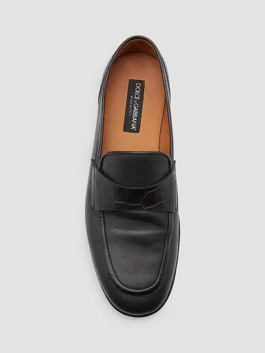 Dolce & Gabbana Men's Leather & Alligator Loafers | Thumbnail 4 Dolce & Gabbana Men's Leather & Alligator Loafers | Thumbnail 4