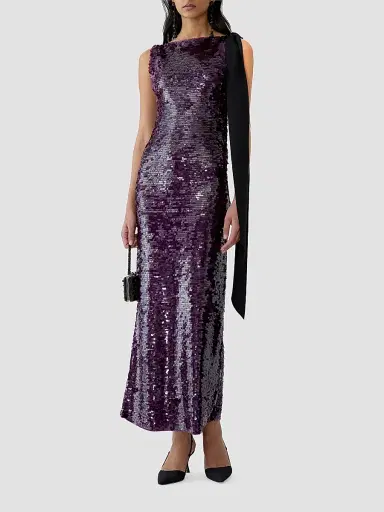 Carolina Herrera Women's Sequined Bow-Shoulder Sheath Gown | Thumbnail 2 Carolina Herrera Women's Sequined Bow-Shoulder Sheath Gown | Thumbnail 2