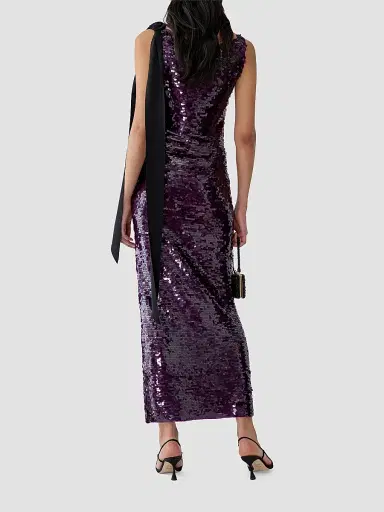 Carolina Herrera Women's Sequined Bow-Shoulder Sheath Gown | Thumbnail 3 Carolina Herrera Women's Sequined Bow-Shoulder Sheath Gown | Thumbnail 3