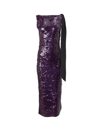 Carolina Herrera Women's Sequined Bow-Shoulder Sheath Gown | Thumbnail 1 Carolina Herrera Women's Sequined Bow-Shoulder Sheath Gown | Thumbnail 1