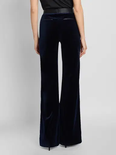 Victoria Beckham Women's Alina Cotton-Blend Velvet Wide-Leg Trousers | Thumbnail 3 Victoria Beckham Women's Alina Cotton-Blend Velvet Wide-Leg Trousers | Thumbnail 3
