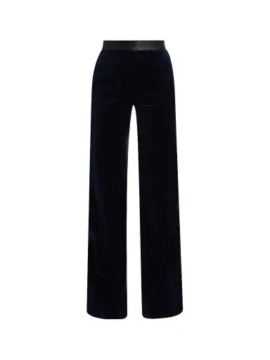 Victoria Beckham Women's Alina Cotton-Blend Velvet Wide-Leg Trousers | Thumbnail 1 Victoria Beckham Women's Alina Cotton-Blend Velvet Wide-Leg Trousers | Thumbnail 1