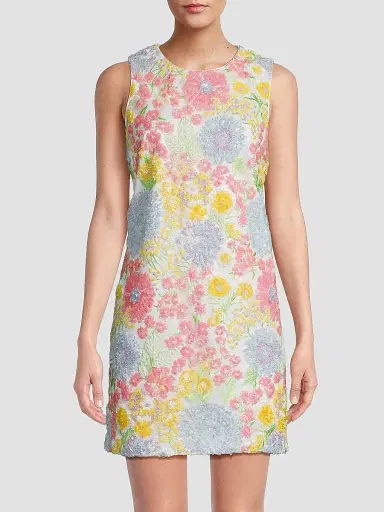 Lilly Pulitzer Women's Airbella Floral Sequined Shift Dress | Thumbnail 3 Lilly Pulitzer Women's Airbella Floral Sequined Shift Dress | Thumbnail 3