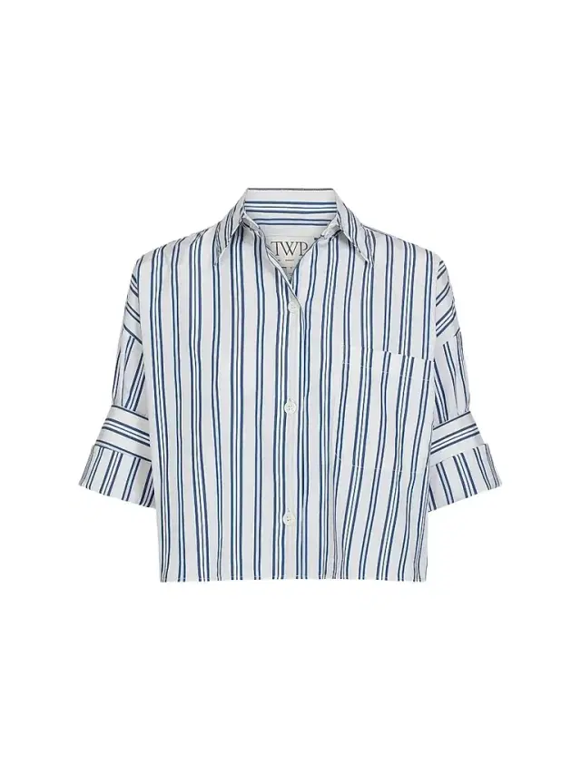Women's Next Ex Striped Cotton Crop Shirt Women's Next Ex Striped Cotton Crop Shirt