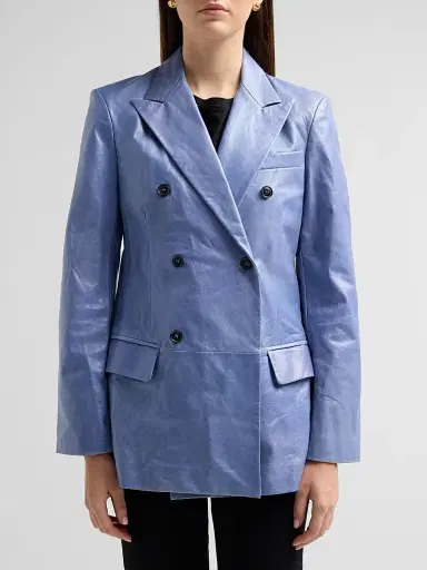 Frame Women's The Leather Boulevard Double-Breasted Blazer | Thumbnail 5 Frame Women's The Leather Boulevard Double-Breasted Blazer | Thumbnail 5