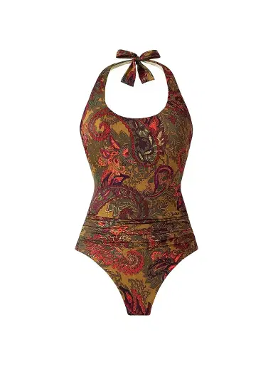 Miraclesuit Swim Women's Perissa Rock Halterneck Paisley One-Piece Swimsuit | Thumbnail 1 Miraclesuit Swim Women's Perissa Rock Halterneck Paisley One-Piece Swimsuit | Thumbnail 1