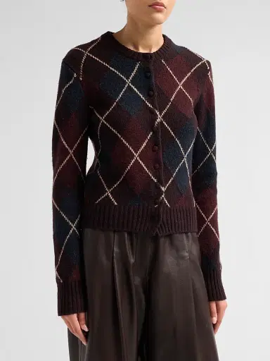 A.L.C. A. L.C. Women's Skyler Argyle Wool-Cashmere Cardigan | Thumbnail 4 A.L.C. A. L.C. Women's Skyler Argyle Wool-Cashmere Cardigan | Thumbnail 4