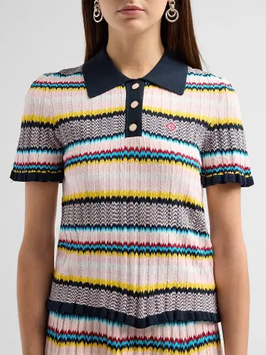 Casablanca Women's Chevron Polo Shirt | Thumbnail 5 Casablanca Women's Chevron Polo Shirt | Thumbnail 5