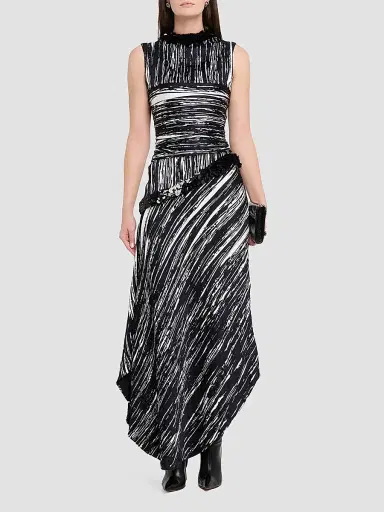 Brandon Maxwell Women's The Fiora Draped Midi Dress | Thumbnail 2 Brandon Maxwell Women's The Fiora Draped Midi Dress | Thumbnail 2