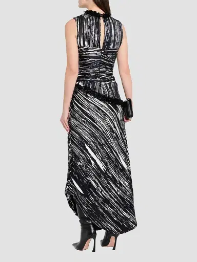 Brandon Maxwell Women's The Fiora Draped Midi Dress | Thumbnail 3 Brandon Maxwell Women's The Fiora Draped Midi Dress | Thumbnail 3
