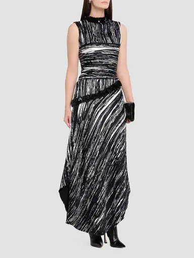 Brandon Maxwell Women's The Fiora Draped Midi Dress | Thumbnail 4 Brandon Maxwell Women's The Fiora Draped Midi Dress | Thumbnail 4