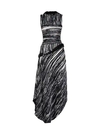 Brandon Maxwell Women's The Fiora Draped Midi Dress | Thumbnail 1 Brandon Maxwell Women's The Fiora Draped Midi Dress | Thumbnail 1