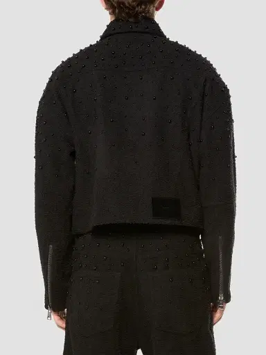 Purple Brand Men's Imitation Pearl-Embellished Cotton-Blend Crop Jacket | Thumbnail 2 Purple Brand Men's Imitation Pearl-Embellished Cotton-Blend Crop Jacket | Thumbnail 2