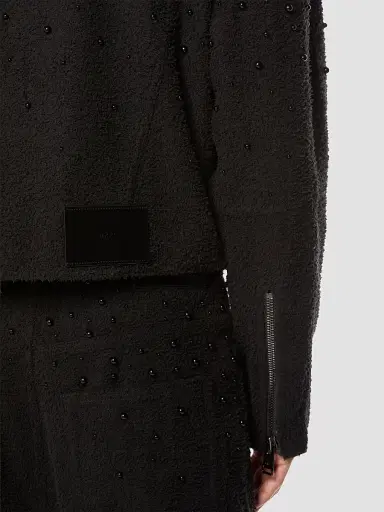 Purple Brand Men's Imitation Pearl-Embellished Cotton-Blend Crop Jacket | Thumbnail 4 Purple Brand Men's Imitation Pearl-Embellished Cotton-Blend Crop Jacket | Thumbnail 4