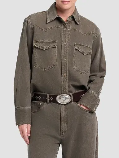 TWP Women's Yellowstone Cotton Denim Shirt | Thumbnail 4 TWP Women's Yellowstone Cotton Denim Shirt | Thumbnail 4