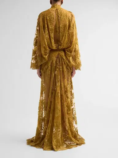 Zimmermann Women's Ascent Ruched Lace Batwing Gown | Thumbnail 3 Zimmermann Women's Ascent Ruched Lace Batwing Gown | Thumbnail 3